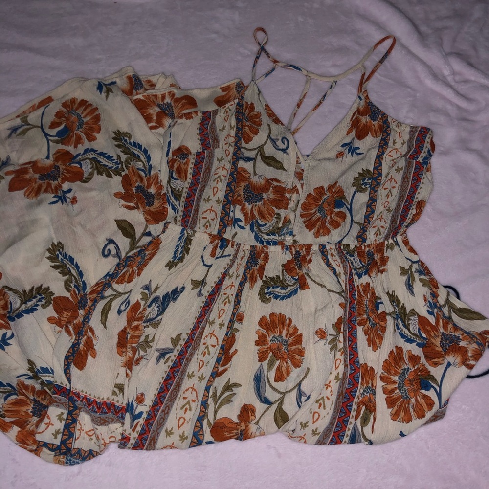Long Floral Cutout Dress